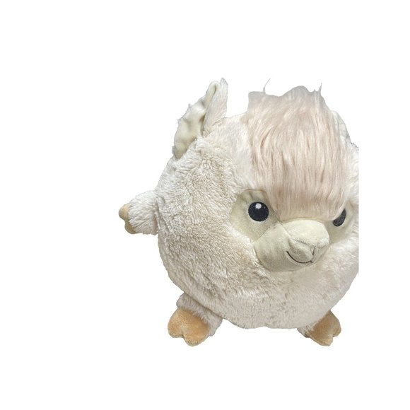 White/Cream Baby Lamb Round Soft Plush Stuffed Animal Teddy Bear - Picture 2 of 8